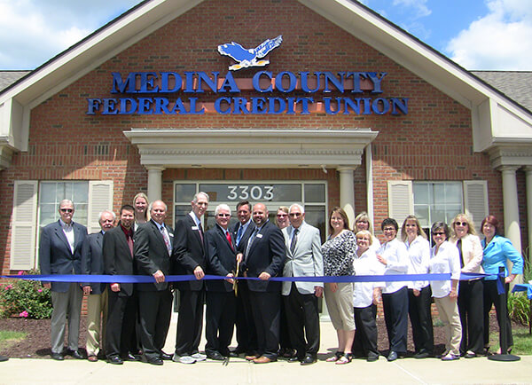 Medina County Federal Credit Union's Board of Directors and staff at the Grand Opening of its Medina Branch.